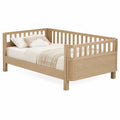 Letto singolo rettangolare per bambini in legno di pino naturale con sponde 90 x 200 cm