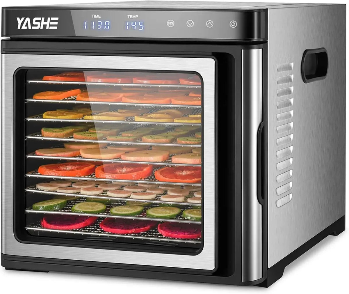 Disidratatore Professionale in Acciaio Inox con Timer e Controllo di Temperatura Preciso, 9 Ripiani