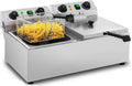 Friggitrice Elettrica Professionale in Acciaio Inox con Timer, 2 x 10 L, 230 V