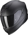 Scorpion EXO-520 Casco Moto con Visiera Solare, Bluetooth, Pinlock XL, Nero Opaco/Argento