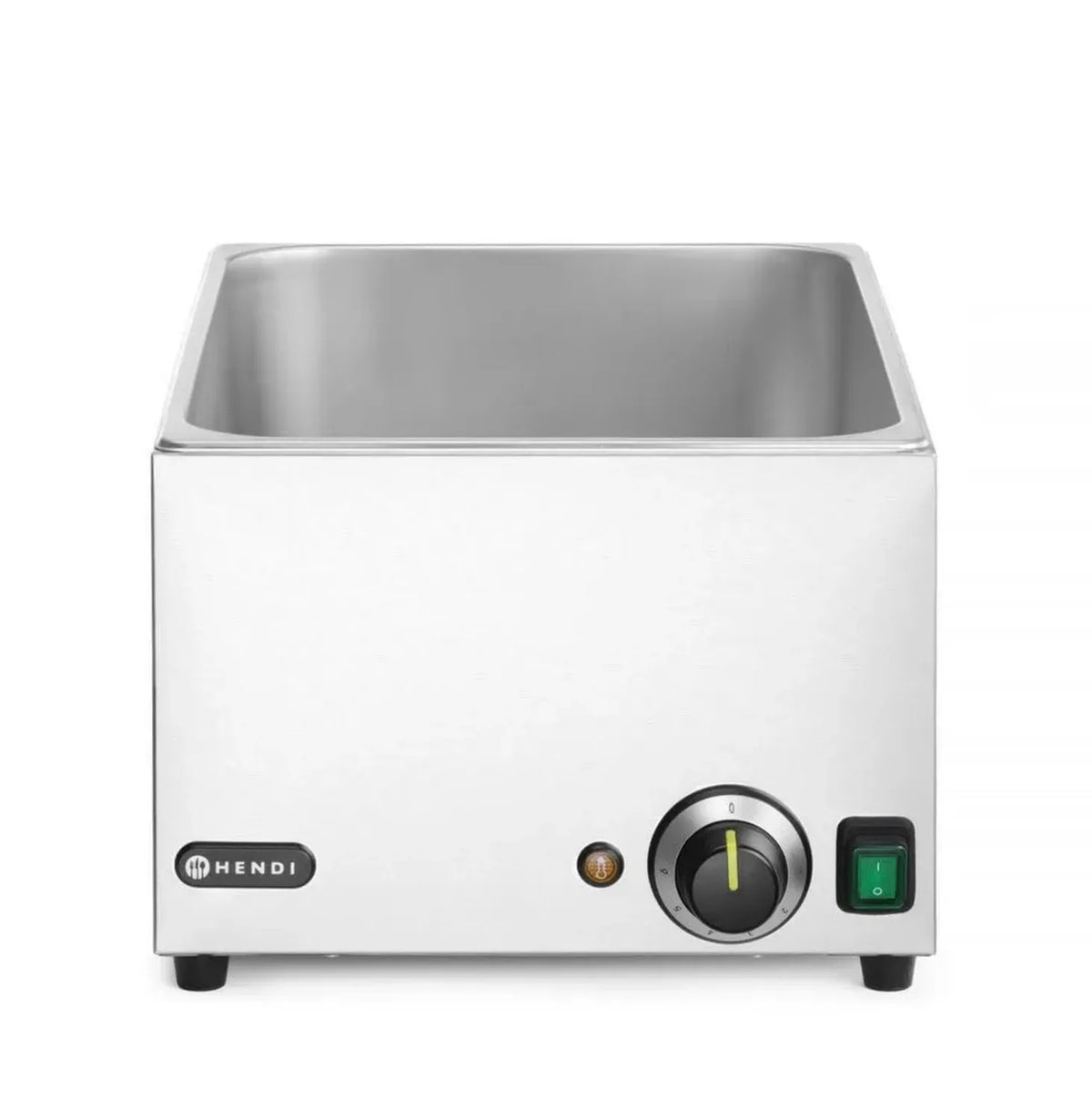 HENDI Scaldavivande Elettrico in Acciaio Inox, Termostato Regolabile 30-85°C, Capacità 19L, Adatto per GN 1/1, 1/2, 1/3, 230V, 1000W, Dimensioni 590x332x242mm