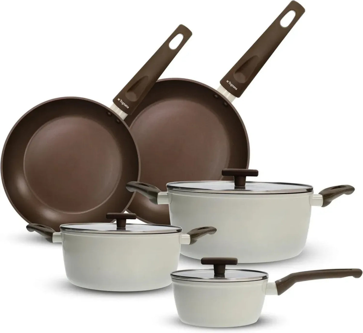 Set di Pentole in Alluminio 8 Pezzi, Grigio - Tognana Sintonia