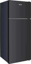 Akai GLASS241K - Frigorifero a doppia porta, Statico, Design Nero, Efficienza Energetica Classe F
