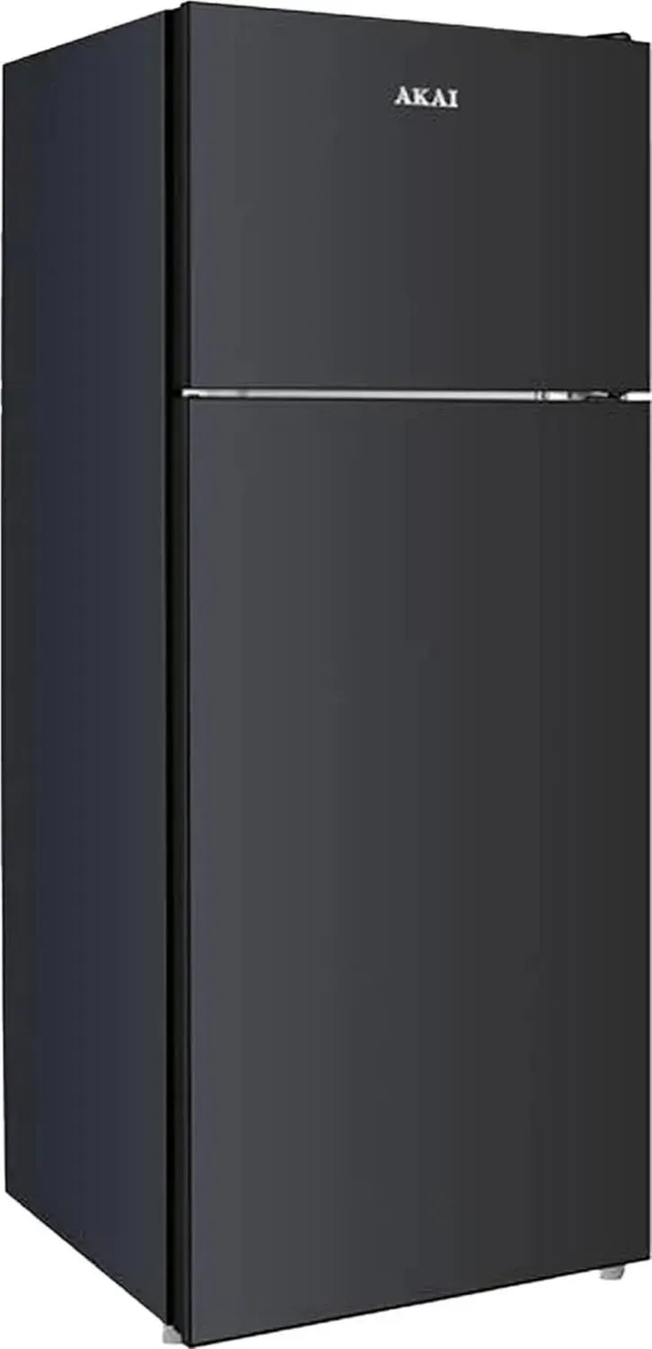 Akai GLASS241K - Frigorifero a doppia porta, Statico, Design Nero, Efficienza Energetica Classe F