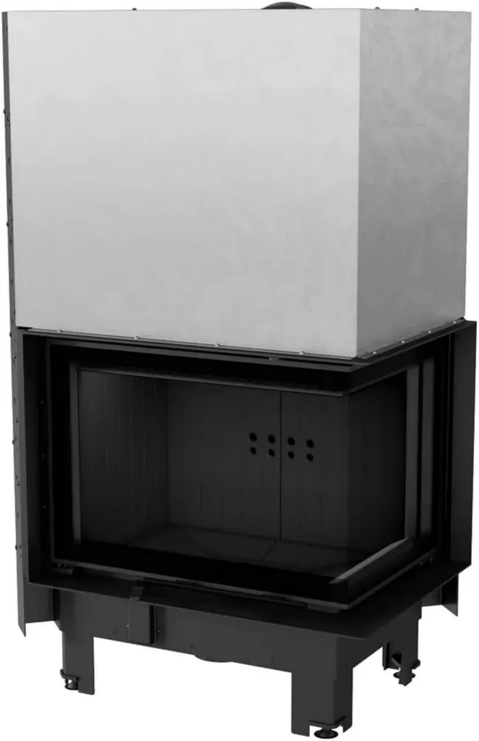 Inserto camino a legna KRATKI MBZ 13 kW con alta efficienza e porta a ghigliottina
