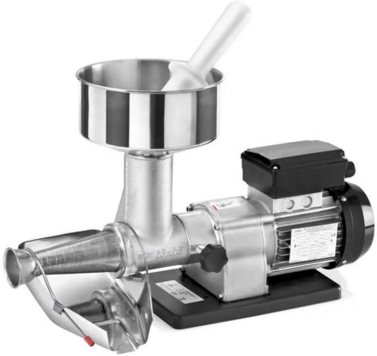 TRE SPADE SPREMITO Spremipomodoro Elettrico, Motore 0.4 HP, Corpo in Ghisa, Filtro in Acciaio Inox 1.5 mm, Ideale per Salse e Conserve, Made in Italy