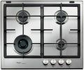 Whirlpool Piano Cottura a Gas Incasso 4 Fuochi, Acciaio Inox