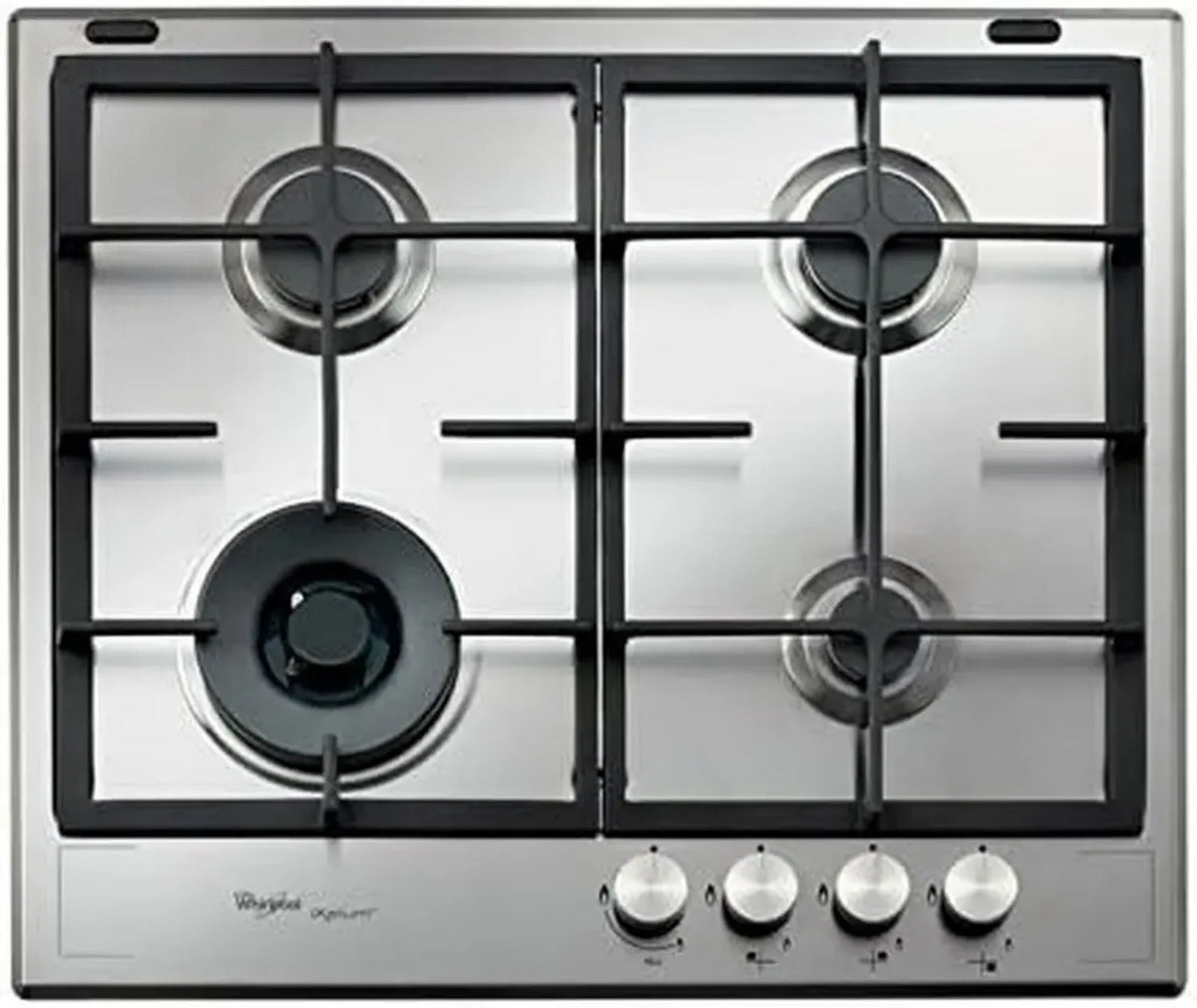 Whirlpool Piano Cottura a Gas Incasso 4 Fuochi, Acciaio Inox