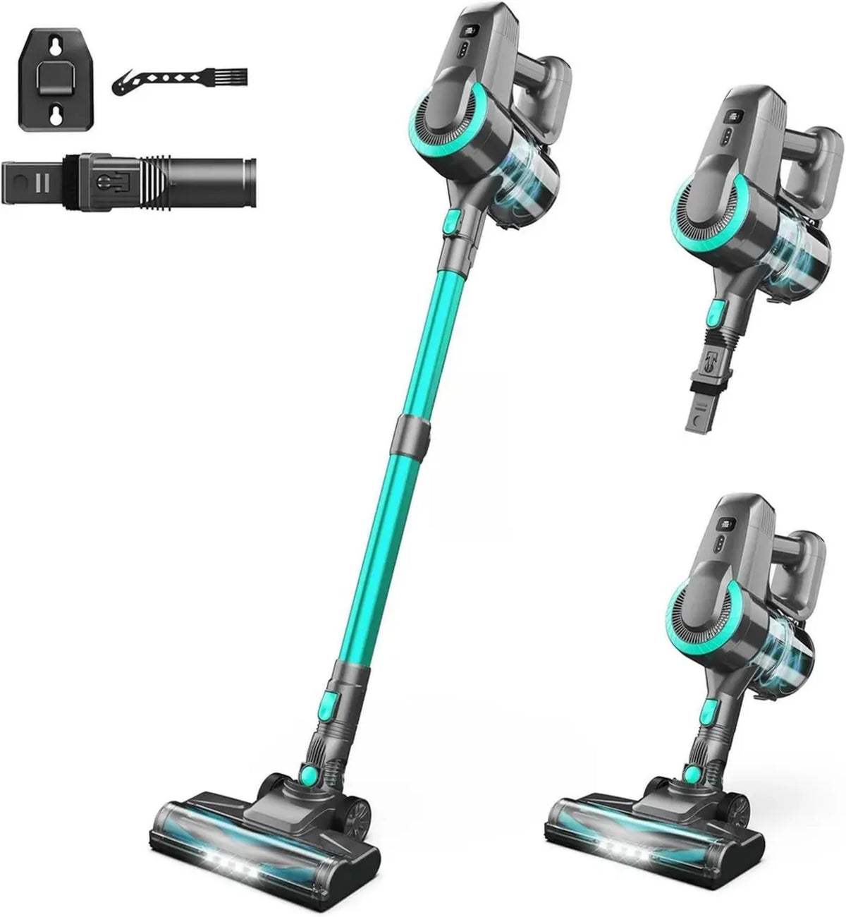 Aspirapolvere Senza Fili Ultraleggero 6 in 1 con 55 Minuti di Autonomia per Pavimenti e Tappeti