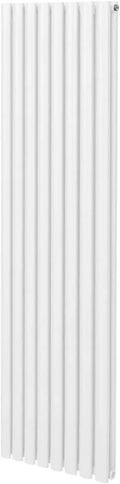 Radiatore a Colonna Ovale Bianco 1800x480mm Doppio Pannello in Acciaio con Kit di Fissaggio