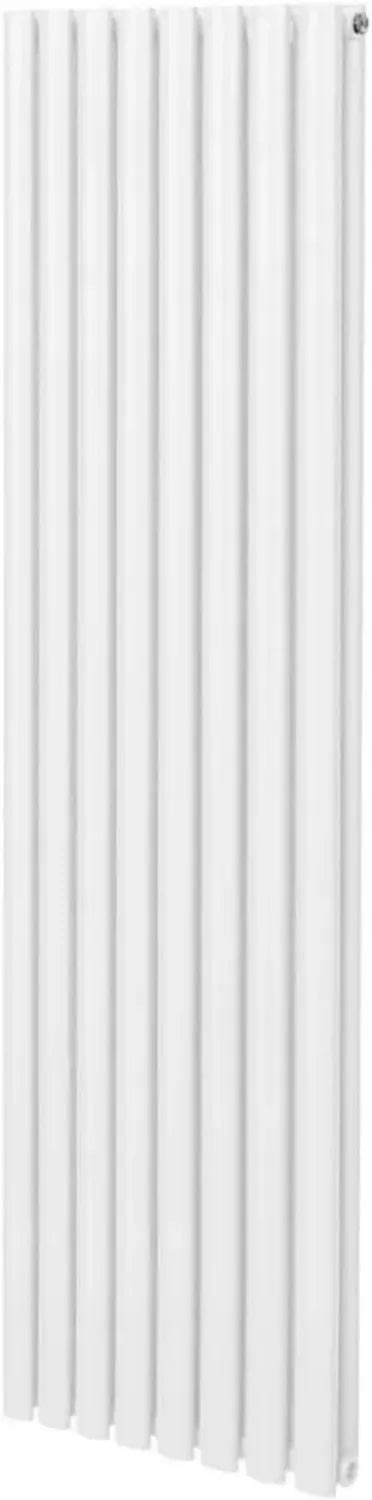 Radiatore a Colonna Ovale Bianco 1800x480mm Doppio Pannello in Acciaio con Kit di Fissaggio