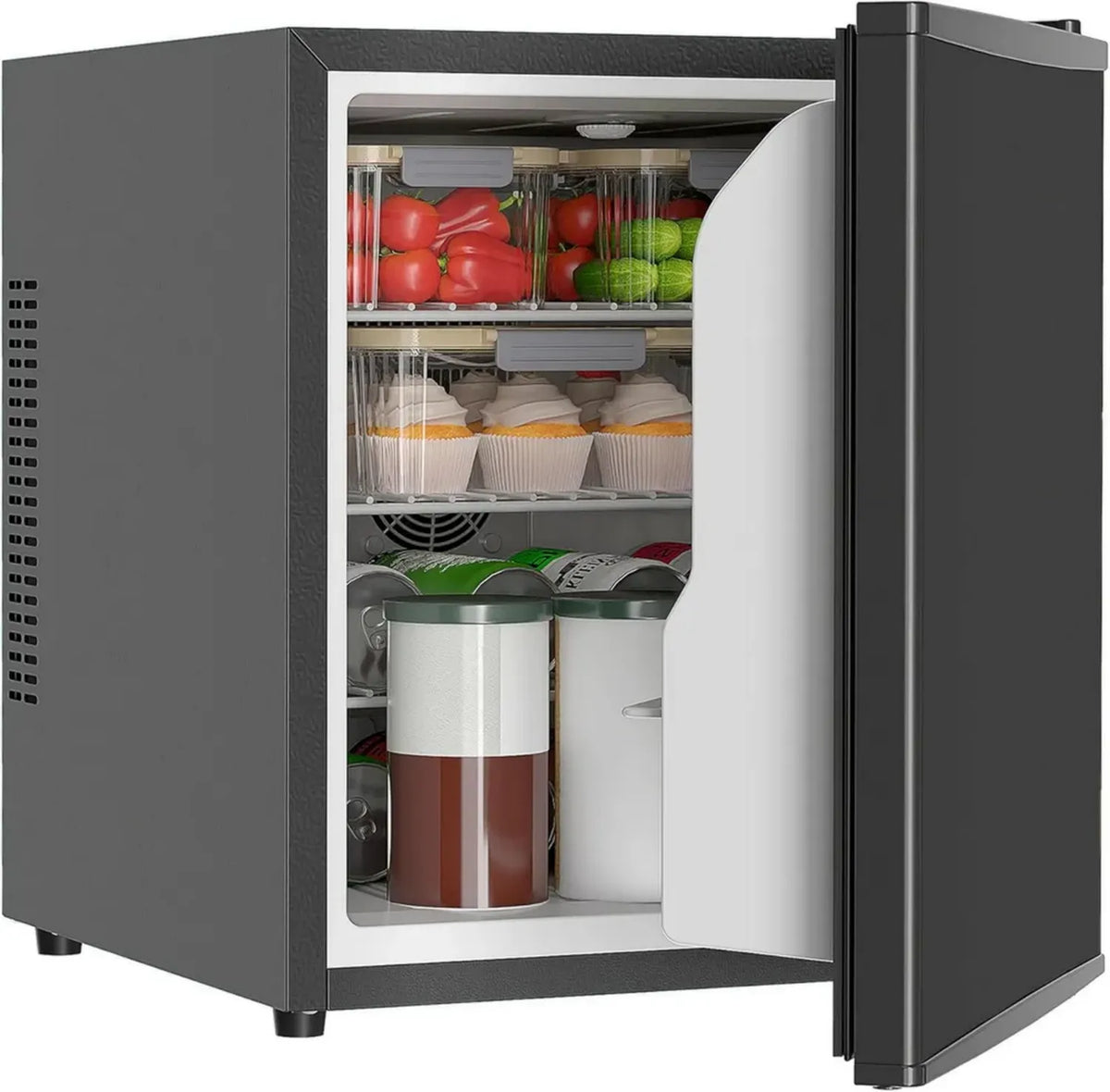 Frigorifero Compatto HOMCOM 44L con Termostato e Ripiani Regolabili, Nero
