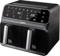 Friggitrice Digitale ad Aria 8L con Doppia Vasca, Antiaderente, 1700W, Nero