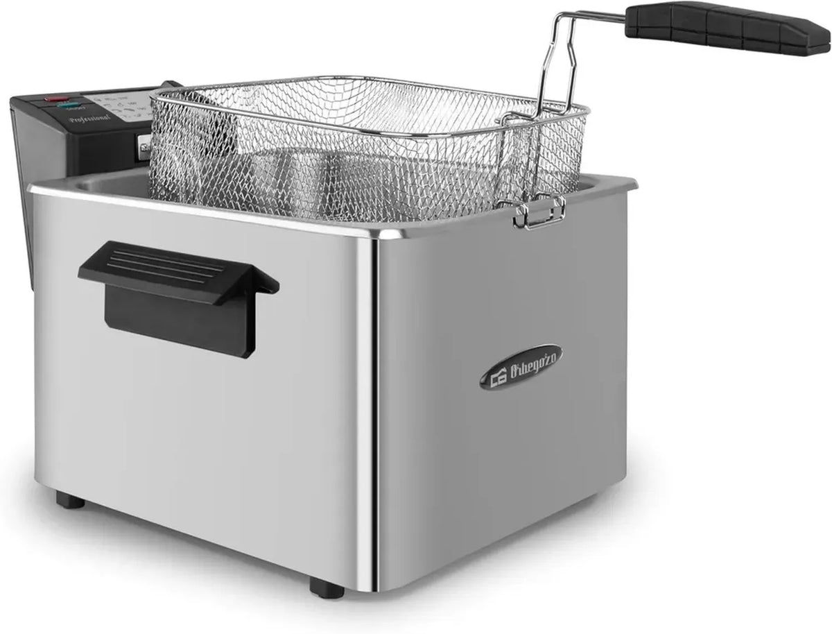Friggitrice Professionale 8L Termostato Regolabile Orbegozo 3000W Inox