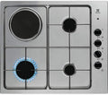 Electrolux - Piano cottura combinato inox 60 cm con manopole nere