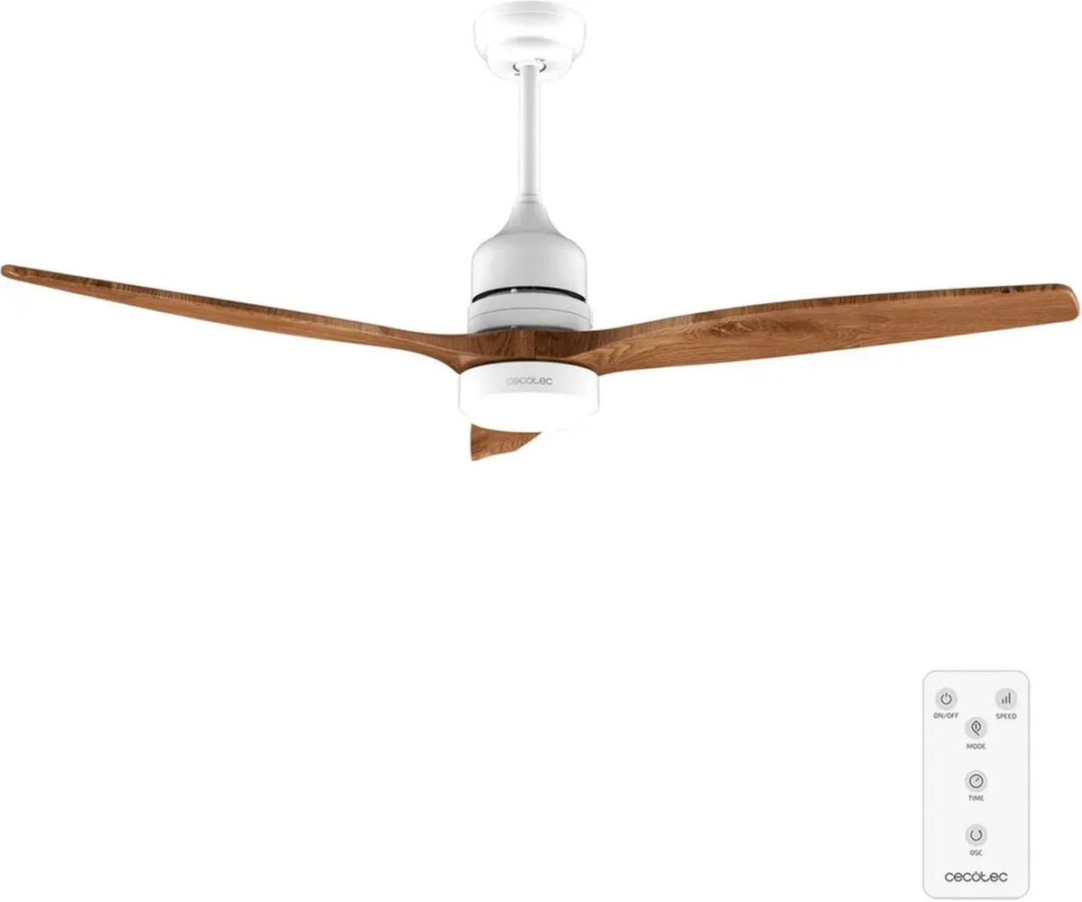 Ventilatore da Soffitto 52' con Luce LED e Telecomando, Motore DC Silenzioso, Funzione Estate/Inverno, Timer e 6 Velocità