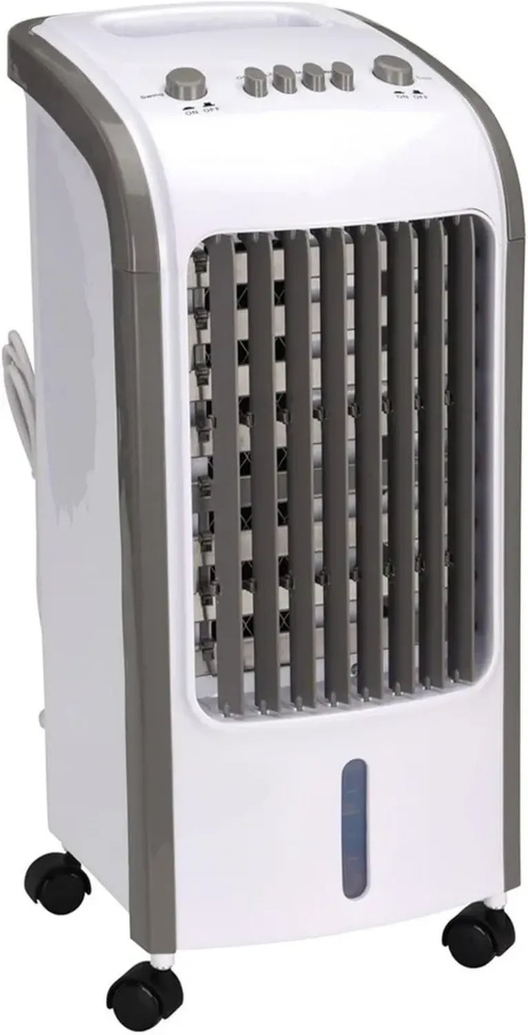 Climatizzatore Portatile 80W, 3,5L, 3 Velocità, Oscillazione 360°, Bianco/Grigio