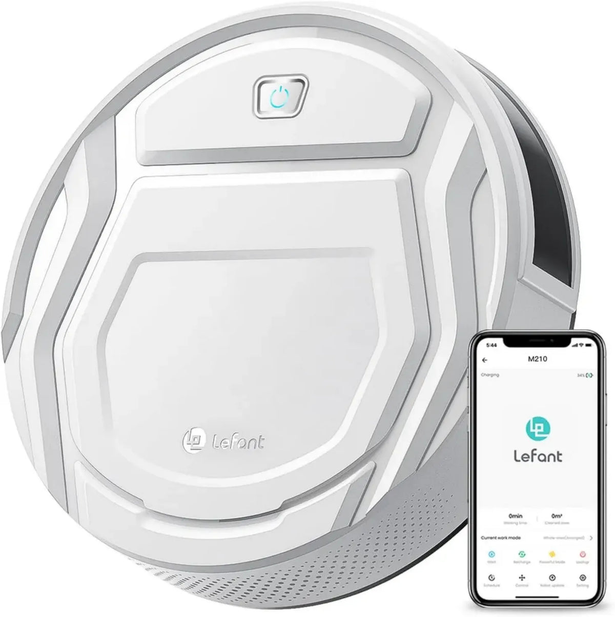 Robot aspirapolvere Lefant M210, potente e silenzioso, controllo App e Alexa, ideale per animali e diversi tipi di pavimento