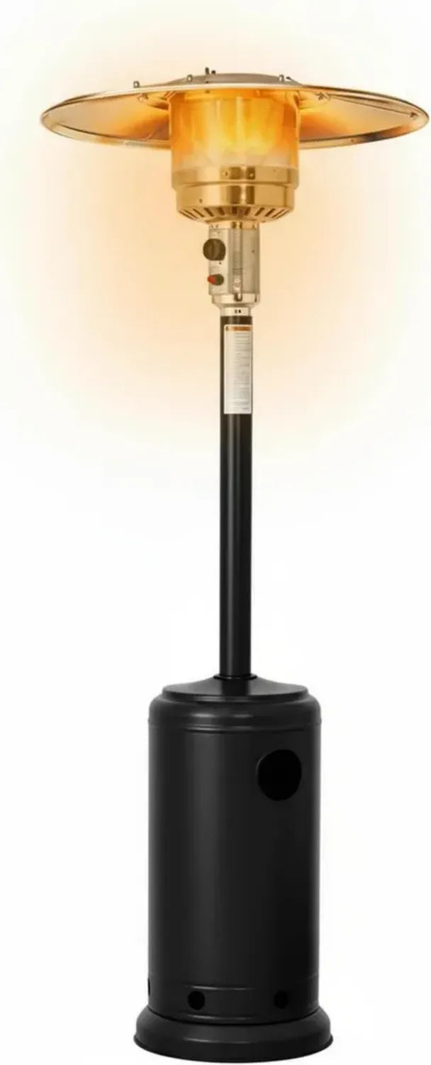 Riscaldatore Esterno a Gas da 14000W con Accensione Piezoelettrica e Struttura in Metallo Nero