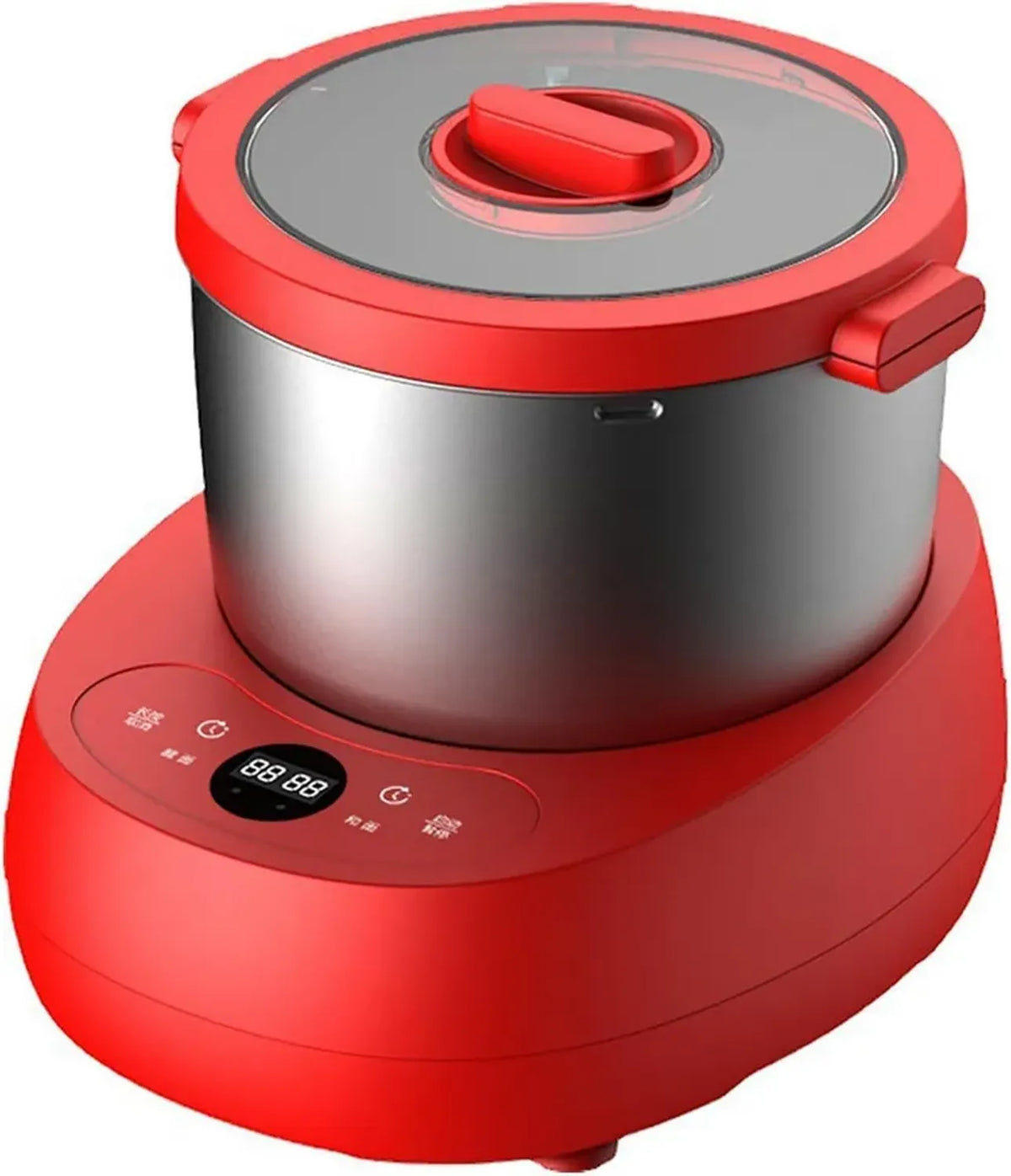 Impastatrice Automatica in Acciaio Inox 5L per Pizza, Multifunzionale e Compatta, Rossa