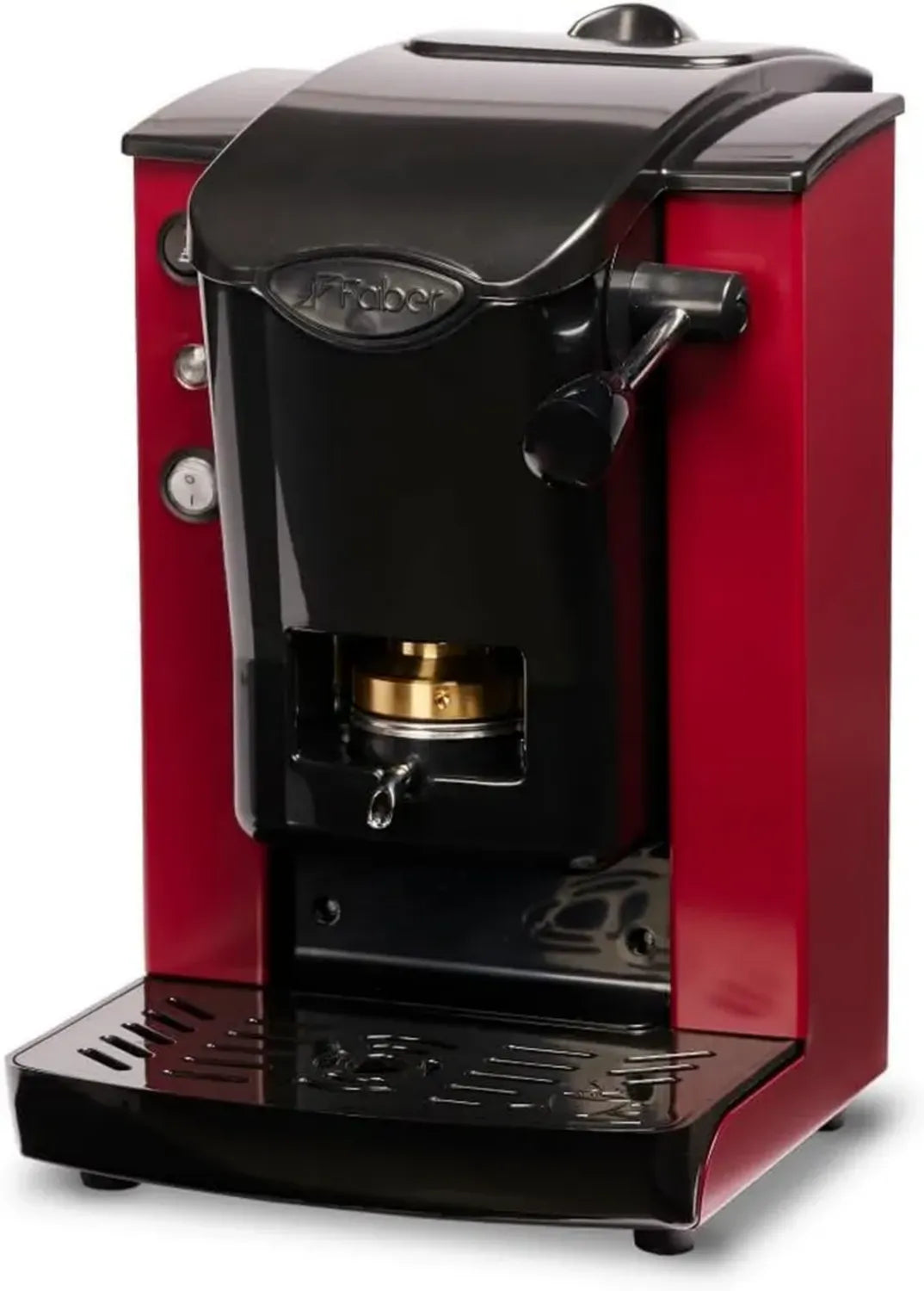Faber Macchina da Caffè a Cialde 44mm, Modello Slot Plast, Colore Borgogna con Dettagli Neri