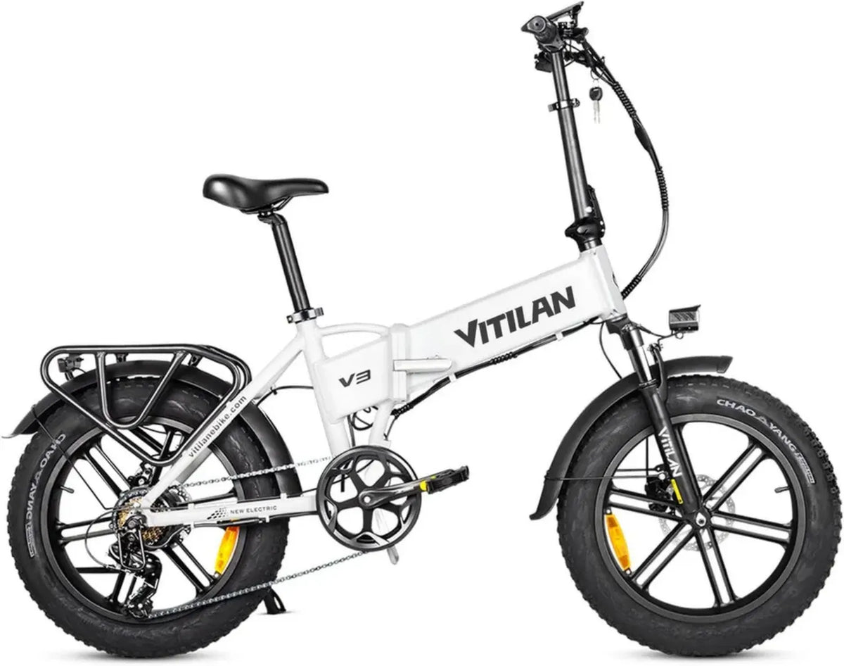 Bicicletta Elettrica Pieghevole VITILAN V3, Batteria Rimovibile 13Ah, Autonomia 60-80 km, 7 Velocità, Velocità Massima 25 km/h, Schermo LCD a Colori, Pneumatici Fat 20x4.0'