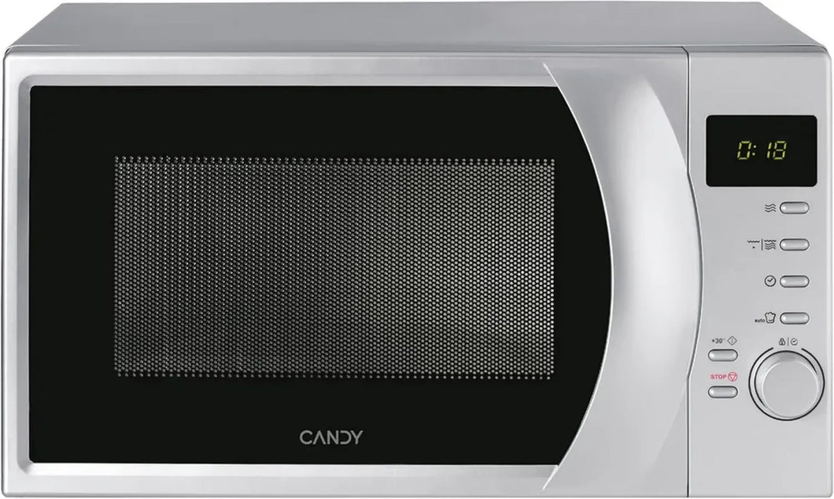 Forno a Microonde Candy con Grill, 20L, 700W, 6 Livelli, Defrost e Start Express, Blocco Bambini, App hOn, Argento
