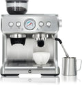 Macchina per caffè espresso con macinacaffè integrato, 20 bar, 30 livelli di macinatura, serbatoio 2.8L, schiumalatte a vapore, acciaio inox