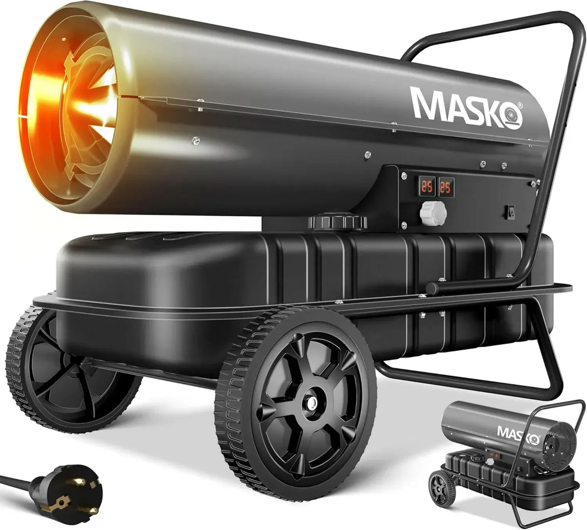 Generatore di Aria Calda Diesel 30kW con Termostato e Serbatoio 34L