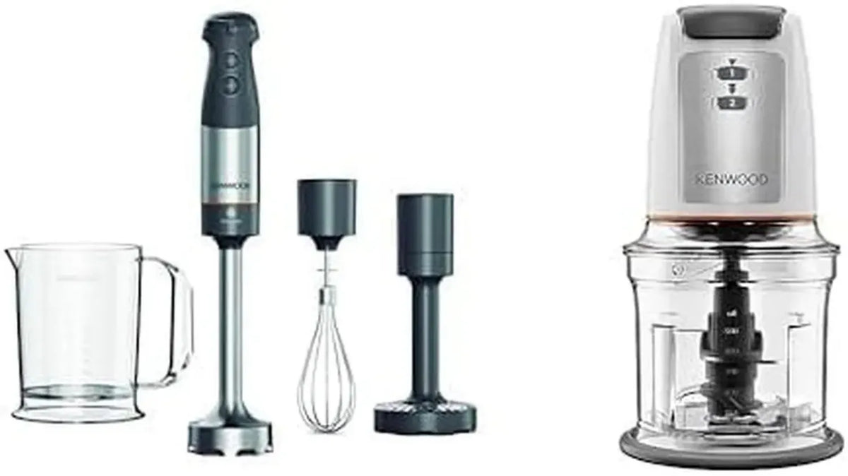 Kenwood Frullatore a Immersione Triblade XL 1000W con Accessori, Grigio