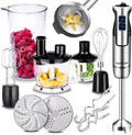 LEHMANN Frullatore a Immersione 1200 W - Set 7-in-1 con Turbo e 9 Accessori - Misurino 860 ml - Velocità Regolabile a 8 Livelli - Senza BPA - Lama Rivestita in Oro