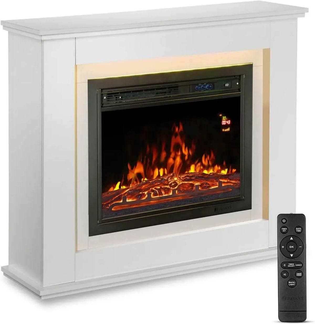 Camino Elettrico Juskys 2000W con Telecomando e Fiamma LED