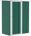 Capanno da Giardino in Acciaio con Porte Scorrevoli, 142x84x189 cm, Verde Impermeabile