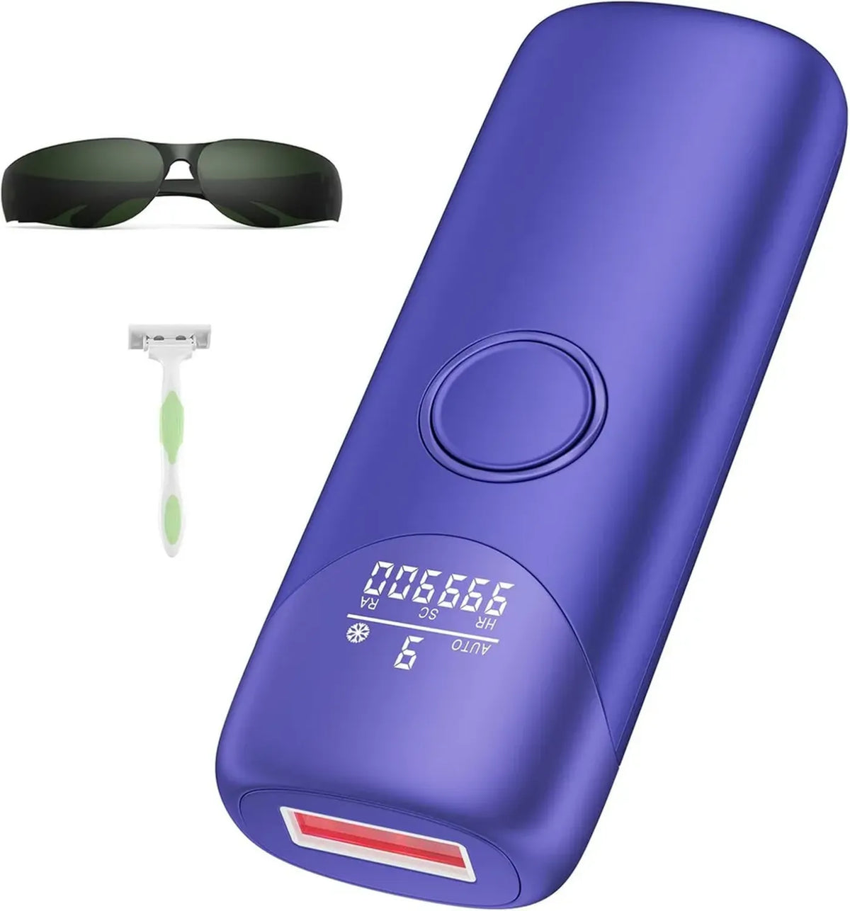 Dispositivo IPL Raffreddante, 9 Livelli Regolabili, 999.900 Flash, Onda Rossa 600-1200 NM, Per Donna, Colore Viola