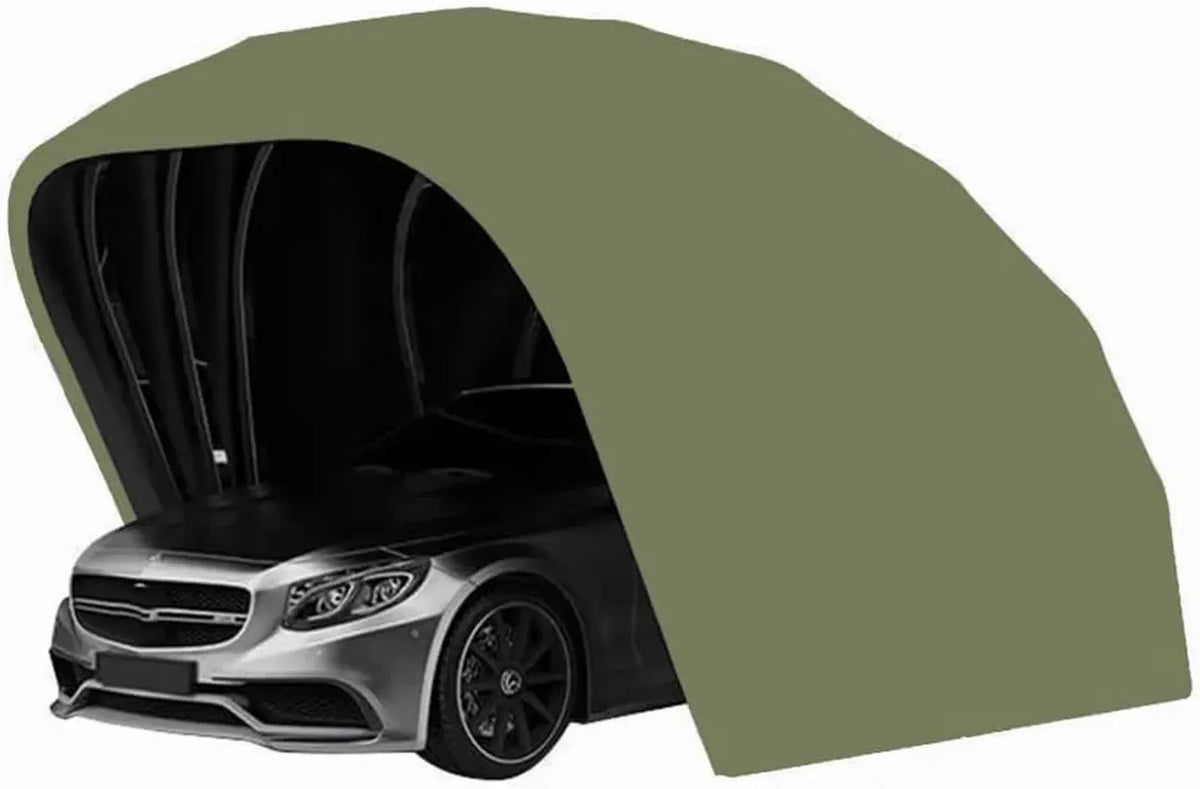 Tettoia in Acciaio Inossidabile per Auto, Pieghevole e Retrattile, Verde, 5,5M