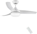 CJOY Ventilatore da Soffitto con Luce LED, 107cm, 6 Velocità Silenziose, Funzione Reversibile e Timer