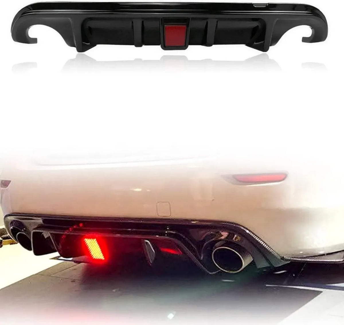 Diffusore Posteriore con LED per Infiniti Q50 2014-2017, Nero Lucido