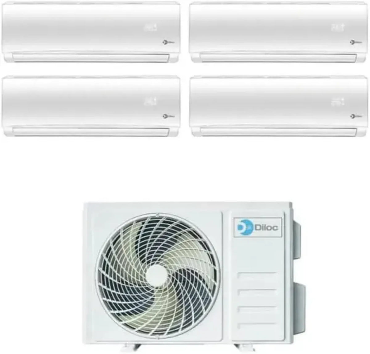 Sistema di Condizionamento Climatizzatore Inverter Diloc Over Quadri Split 4x9000 BTU FREEDOM480 R-32 A++ con Opzione Wi-Fi