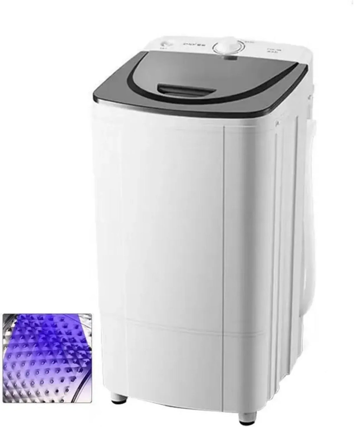 Asciugatrice portatile 10 kg, risparmio energetico, 2800 giri/min, luce blu a 360°, scarico a gravità