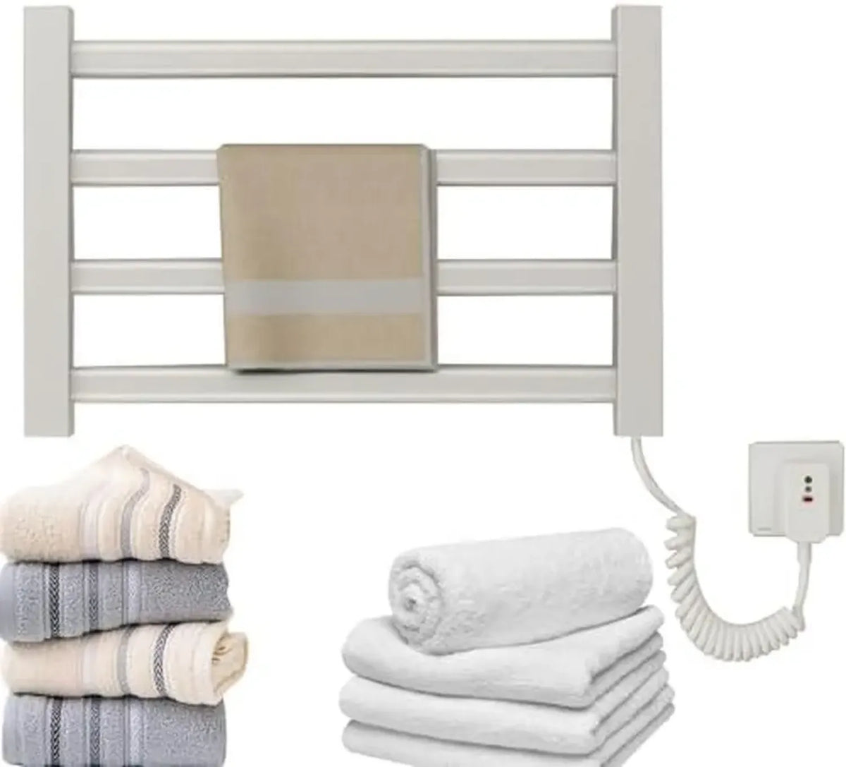 Termosifone Elettrico da Parete, Temperatura Costante 55°C, Design Sicuro per Bagno, Scaldasalviette Verticale