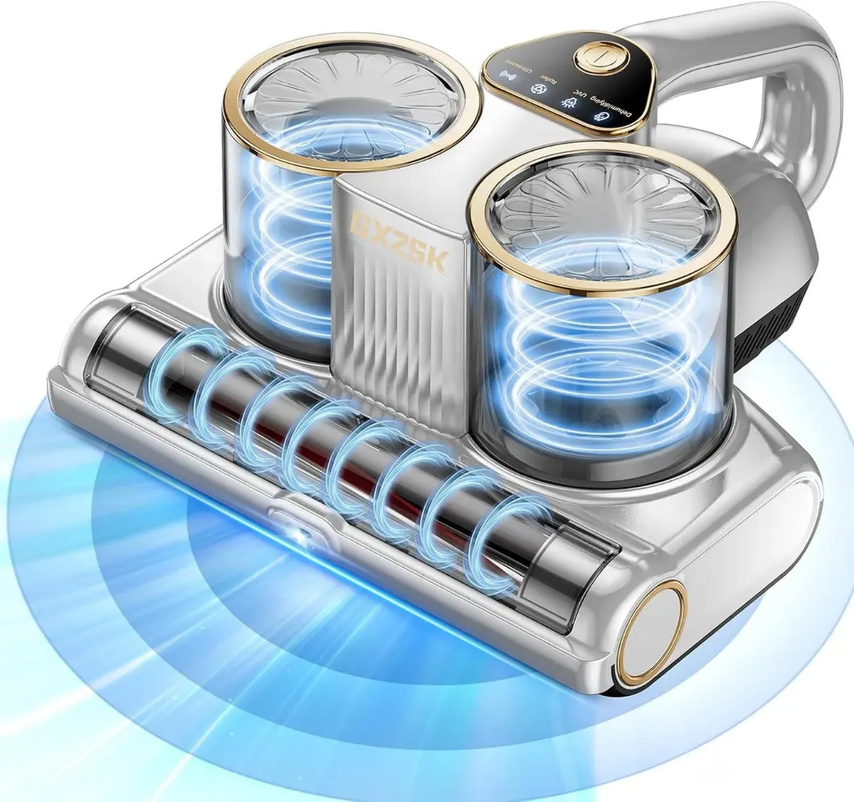 Aspirapolvere per materassi con luce UV-C e ultrasuoni, potente aspirazione da 16 kPa, riscaldamento e doppia coppa di raccolta