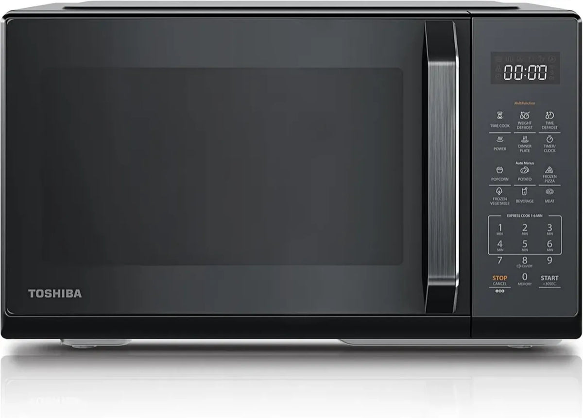 Forno a Microonde TOSHIBA 23L, 800W, Nero Specchiato con 11 Livelli di Potenza e Programmi Automatici