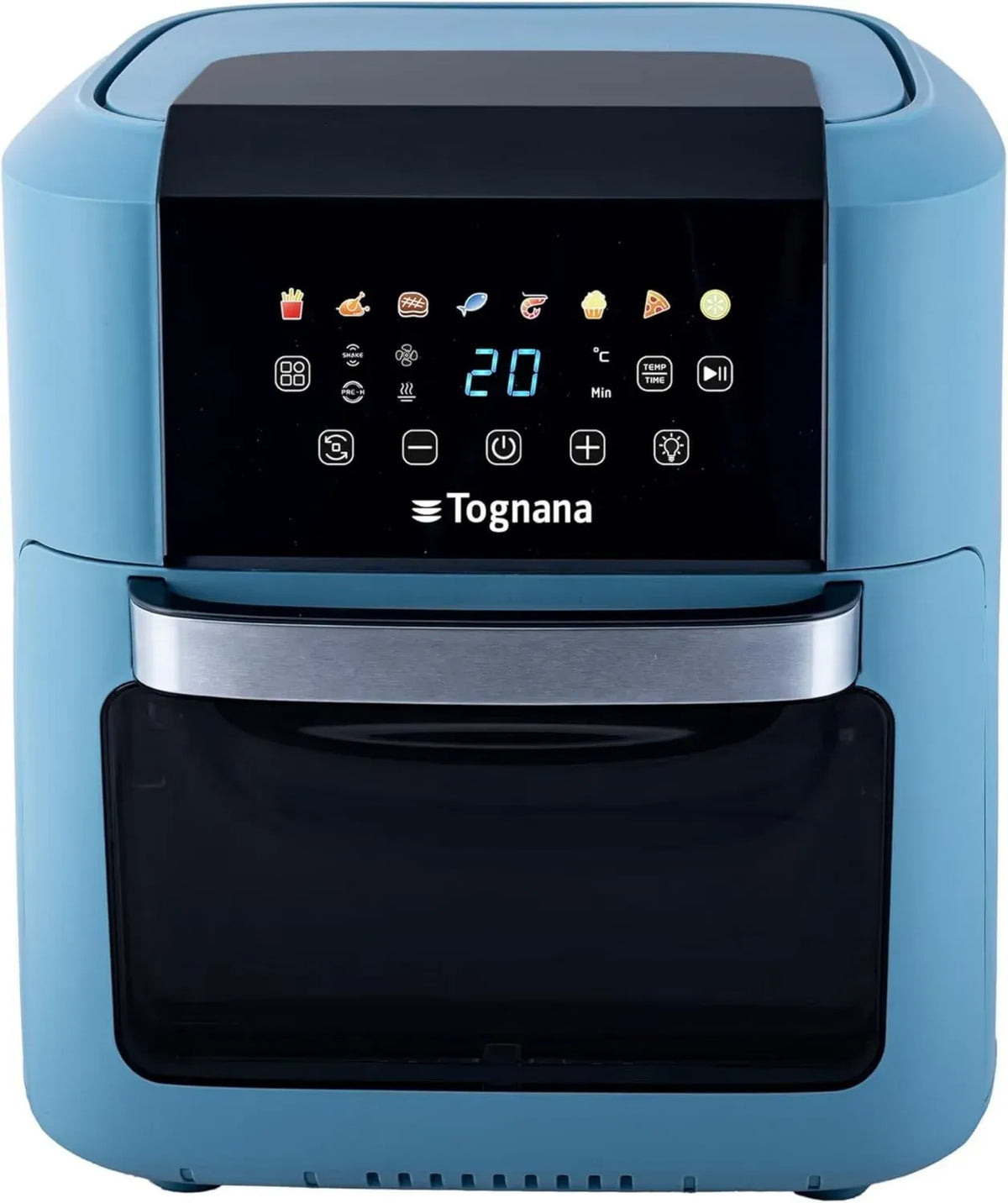Friggitrice ad Aria Tognana Iridea 11L, Design in Plastica e Acciaio Inox, Colore Blu Pastello
