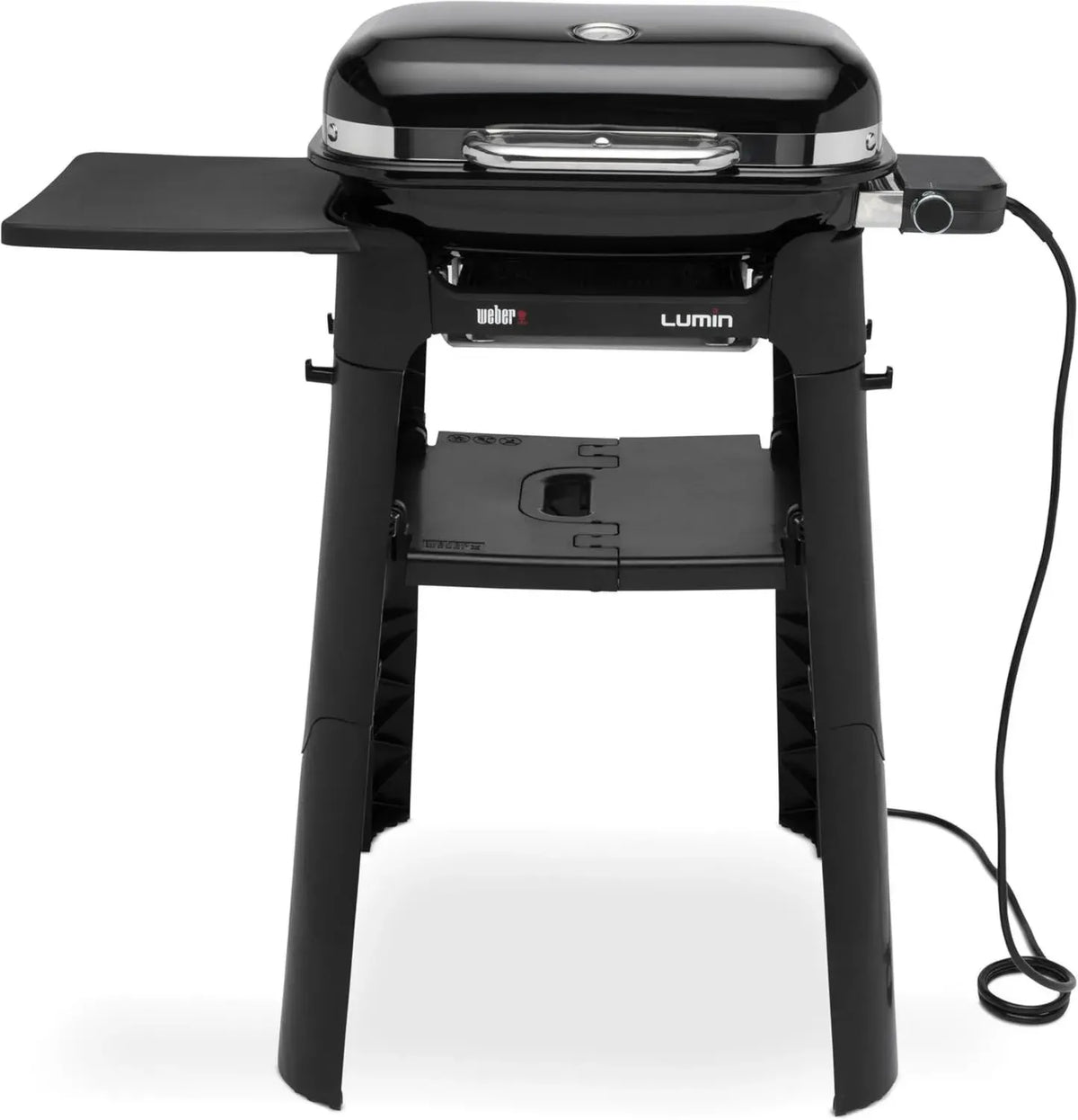 Barbecue Elettrico Weber Lumin Compact con Stand, Portatile, Temperatura Fino a 315°C, Multifunzionale - Nera