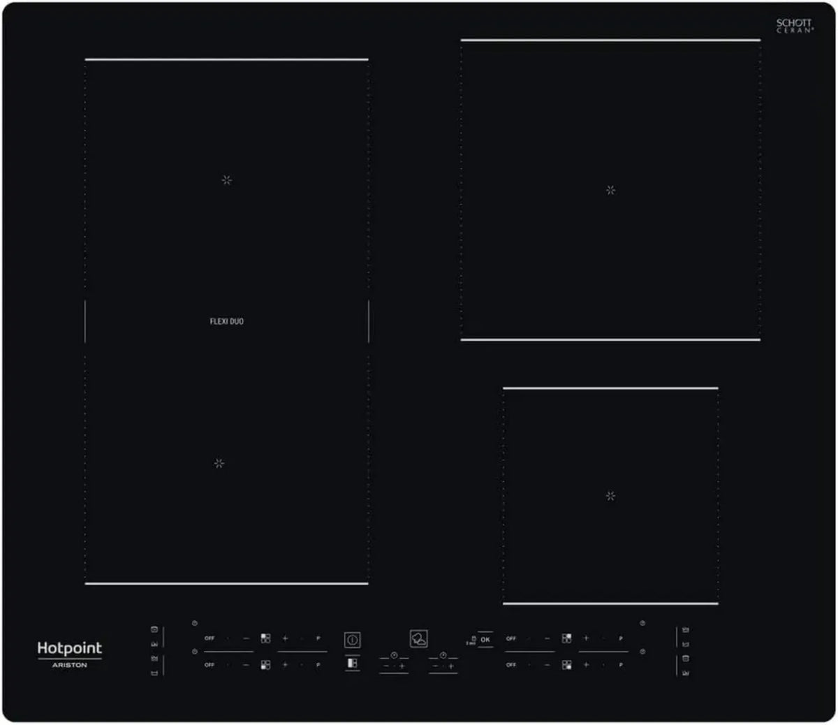 Piano cottura a induzione Hotpoint Ariston HB 3160C: 4 zone, booster e timer, 9 livelli