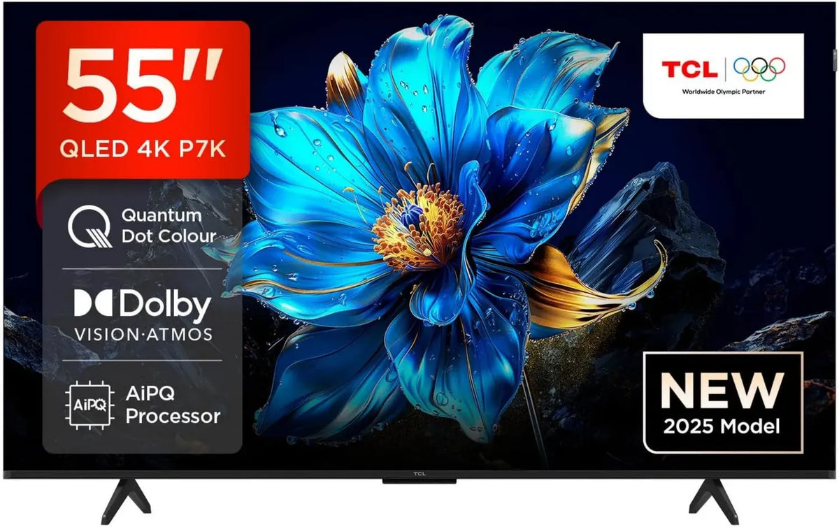 TCL TV 55' QLED 4K HDR con Google TV e Smart TV, Dolby Vision & Atmos, Game Master, Chiarezza di Movimento