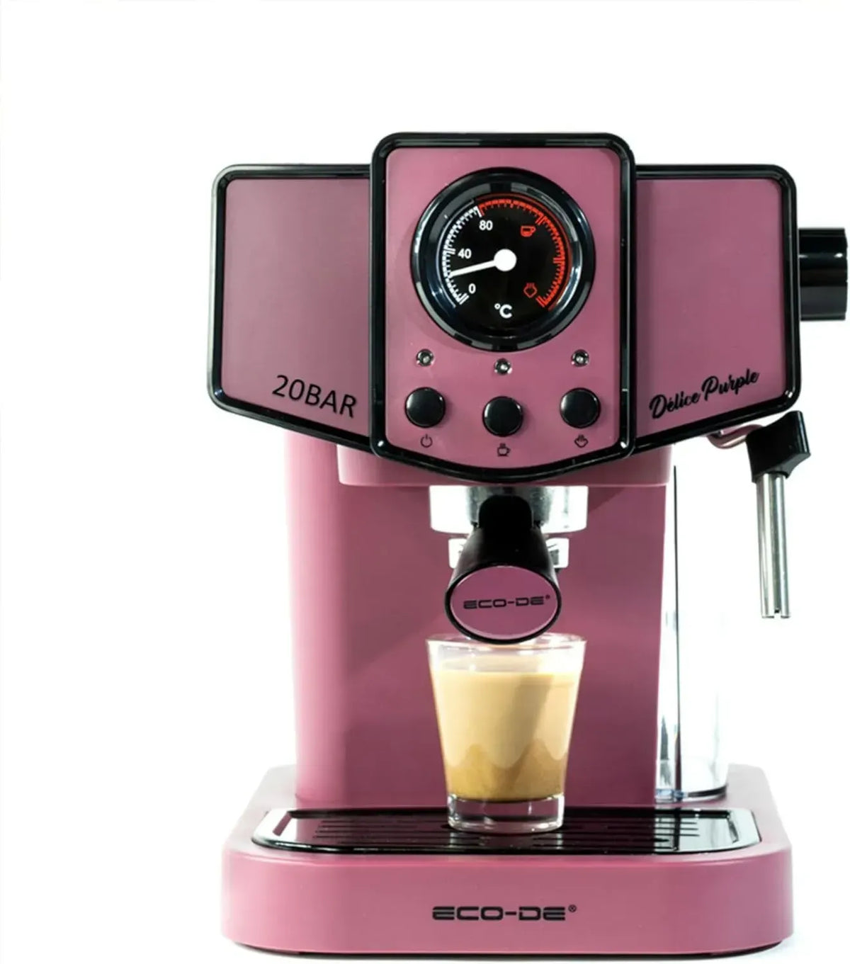 Macchina da Caffè Espresso 20 Bar con Montalatte e Macinato, Stile Vintage