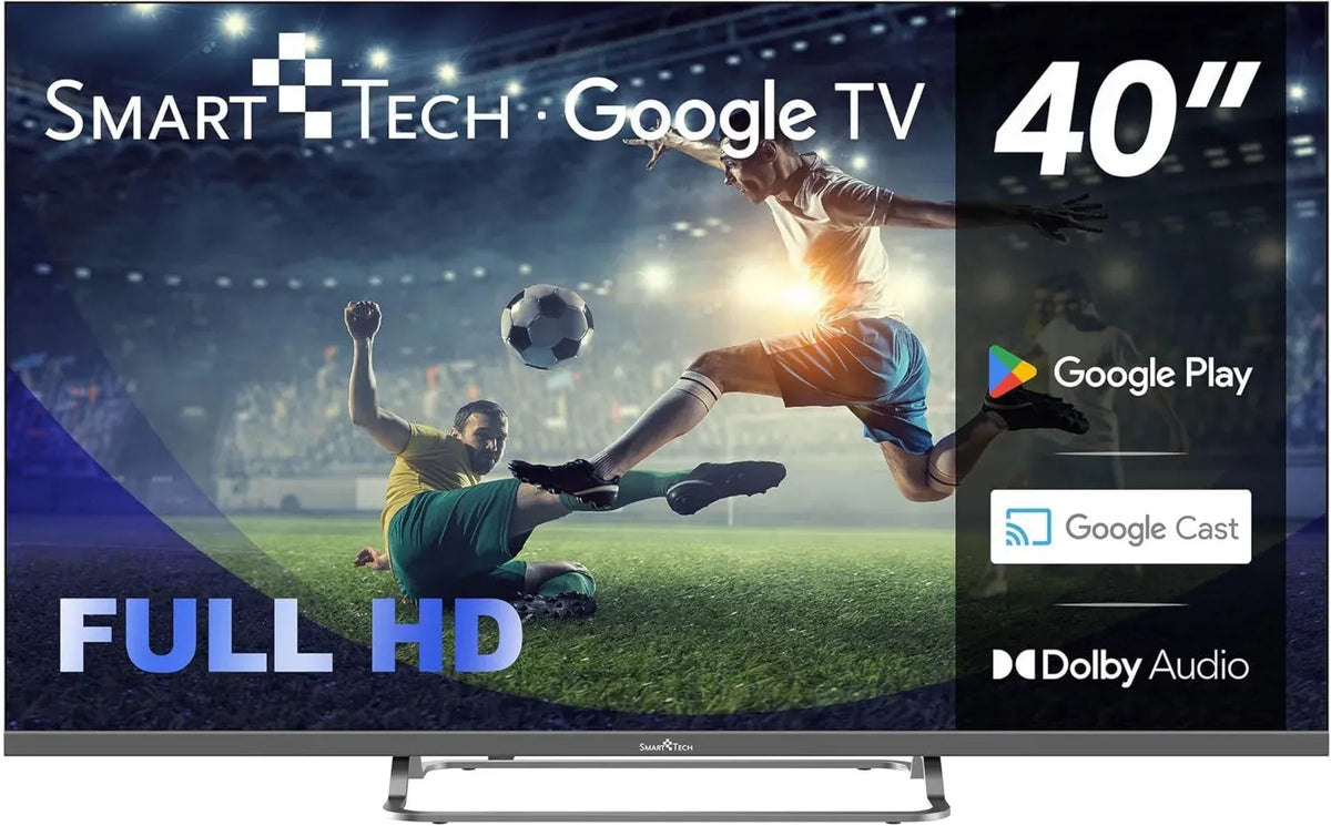Smart Tech TV LED 40'' Full HD, Compatibile PAL, Modello Europeo