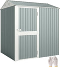 Capanno da Giardino in Metallo Outsunny 3,5 m² con Tetto Satinato e Serratura, 209x177x236 cm, Grigio Chiaro