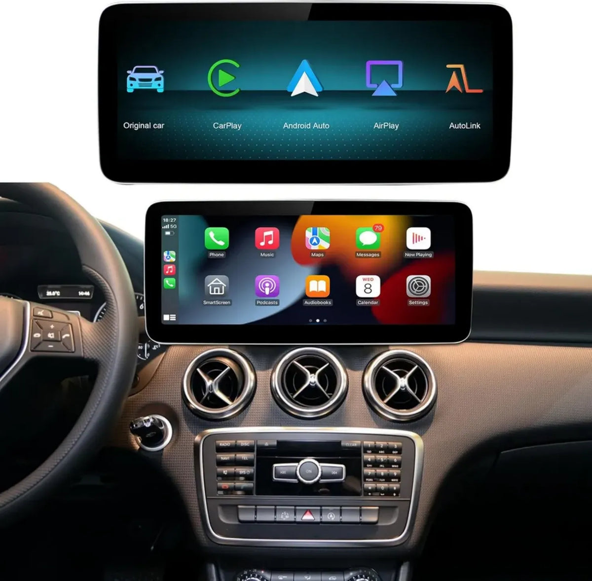 Schermo Multimediale 12.3'' per Mercedes Benz NTG 4.5/4.7 con Wireless Carplay e Android Auto